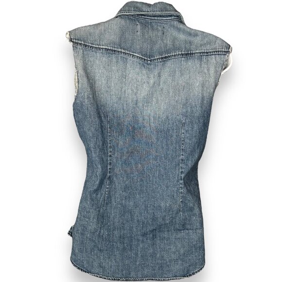 Textile Elizabeth & James Blue Austin Sleeveless Top - Picture 7 of 9